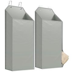 two gray boxes with handles on each side