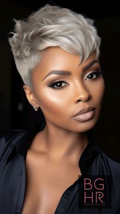 Black Women Platinum Blonde Hair, Short Hair Styles Blonde, Chocolate Locs, Diva Hair, 2024 Hairstyles, Short White Hair, Short Shaved Hairstyles, Short Silver Hair