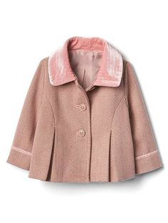 Gap Baby Herringbone Pleat Coat Dusty Pink Blue Raincoat, Yellow Raincoat, Baby Outerwear, Raincoats For Women, Velvet Trim, Clothes Shop, Princess Seam