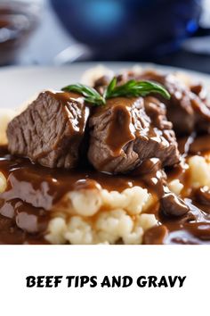 [object Object] Easy Beef Tips And Gravy, Easy Beef Tips, Beef Tips And Gravy Recipe, Tender Beef Tips, Beef Tip Recipes, Beef Stroganoff Crockpot, Beef Tips And Gravy, Hearty Beef Stew, Potted Beef