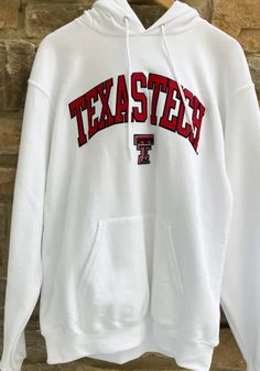 Alternative image 1 for Champion Texas Tech Red Raiders Mens White Arch Logo Long Sleeve Hoodie. White Arch, Arch Logo, Texas Tech Red Raiders, Red Raiders, Texas Tech, White Long Sleeve, Long Sleeve Hoodie, Arch, Texas