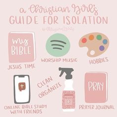 a pink poster with the words, bibles and other things to be used on it