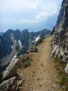 a trail going up the side of a mountain