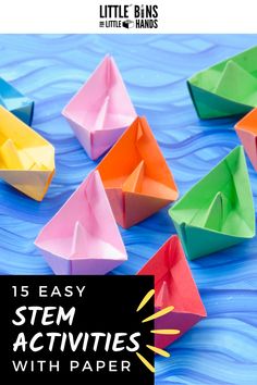 Grab a pack of copy paper and give these simple STEM activities a try right NOW! If you think STEM is too complicated, time-consuming, and costs too much… think again! Here I share 15 fantastic ways you can explore easy STEM activities with paper. Plus, free printable templates and instructions. Set up easy STEM projects in the classroom, with groups, or at home in no time! Fishing Stem Activities, Alice In Wonderland Stem Activities, Summer Camp Stem Activities, Summer Olympics Stem Activities For Kids, Stem Activities With Paper, Free Stem Activities Elementary, Popsicle Stick Stem Activities, Stem Projects Highschool, Paper Stem Activities