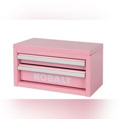 a pink kobalt toy chest with two drawers