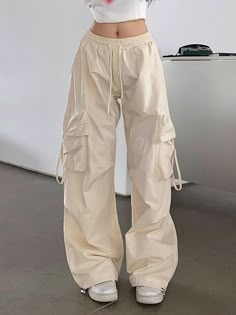 Pakaian Hipster, Hip Hop Trousers, Y2k Cargo Pants, Baggy Sweatpants, Women Streetwear, Big Pockets, Style Cargo, Cargo Pants Women, Casual Trousers