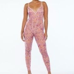 Beautiful Sexy Catsuit Fun Print With Open Crotch Savage X Fenty, Print Pink, Fun Prints, Catsuit, Pink Print, Orange Pink, Color Orange, Women's Intimates, Pink Color