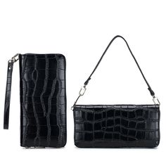 Black Womens Genuine Leather Long Wallet Zip Around Credit Card Holder Handbags 100% Brand New and High Quality Material: Genuine Leather Color: Black Size:  width: 10cm / 3.94inch, Length: 20cm / 7.87inch, Thickness: 3cm / 1.18inch. Please allow 1-2mm difference by hand measurement. Package:  1 piece long wallet.  PaymentDelivery detailsFeedback and ReturnContact us Payment 1.We accept Paypal Only. 2.All major credit cards are accepted through secure payment processor Paypal. 3.Payment must be Formal Black Shoulder Bag With Card Slots, Trendy Black Portable Wallet, Black Clutch Wallet With Mobile Phone Bag, Black Rectangular Wallets With Removable Pouch, Leather Long Wallet, Quality Handbags, Money Clip Wallet, Zipper Wallet, Credit Card Holder