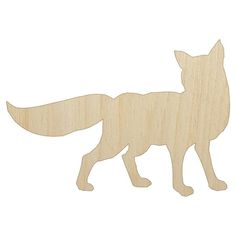 a wooden cutout of a fox