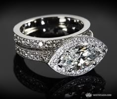 an oval shaped diamond engagement ring set