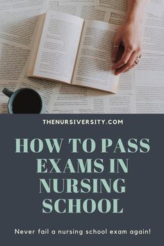 an open book with the title how to pass exam in nursing school