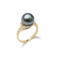 Ring 14k Yellow Gold 10-11mm Tahitian Black Pearl Diamond: 0.319 CTW A 14K yellow gold ring Ring sizes 5-9 (Additional ring sizes may be available at a higher price. Contact us for assistance) Due to their nature, no two pearls are alike. Pearls will vary in color, shape and overtone. Dimples, birthmarks, surface imperfections may be present and speak to their nature making each pearl unique. Maui Divers Jewelry offers extended sizing which may be subject to an additional cost. Any subsequent re Black Pearl Ring, Hawaiian Jewelry, Tahitian Black Pearls, Gem Diamonds, Purple Pearl, Pearl Set, Tahitian Pearls, Pearl Diamond, Ring Sizes