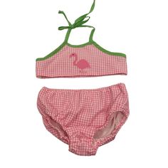 Funtasia Too Flamingo Pink Gingham Bikini Size 5 New Without Tags Playful Pink Swimwear For Poolside, Cute Pink Tankini For Spring, Pink Tankini For Playwear During Beach Season, Cute Pink Tankini For Poolside, Cute Pink Tankini For Vacation, Playful Pink Summer Tankini, Playful Pink Tankini For The Pool, Playful Pink Tankini For Pool, Cute Pink Tankini For Beach Season