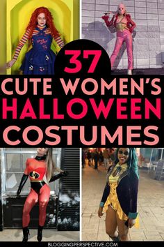 women's halloween costumes with text overlay that reads 37 cute women's halloween costumes