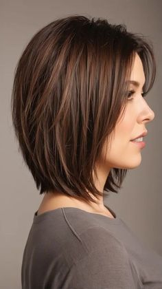 23 Transform Your Look with a Line Bob Haircuts for Women - Styles, Tips, and Trends for 2024 Bob Hairstyle Layered, Short To Medium Haircuts For Women, Shaggy Inverted Bob Hairstyles, Shoulder Length Angled Hair, Shoulder Length Bob Haircut Thick Hair, Slight A Line Bob, Heavy Layers Short Hair, Stacked Haircuts For Fine Hair, A Line Lob Haircut