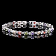 If you are looking for a fine jewelry which looks sepecial, precious stone please consider cubic zirconia in Wedding Bracelet Mom Gifts Jewelry, Cocktail Bracelet, Multicolor Bracelet, Bangles For Women, Cubic Zirconia Bracelet, Silver Bracelets For Women, Gemstone Bangle, Wedding Party Jewelry, Amazing Fashion