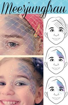 Hier findet ihr die Anleitung für eine süße Meerjungfrau + Anleitung zum download, damit ihr bestens auf Karneval vorbereitet seid. #Karneval #schminken #ideen #Fasching #Meerjungfrau #carnival #Makeup #ideas #kids #kidsmakeup #mermaid #haushaltsmuffel Mermaid Costume Makeup, Mermaid Face Paint, Carnival Makeup, Mermaid Theme Party, Mermaid Theme Birthday, Mermaid Makeup, Cute Mermaid, Kids Makeup