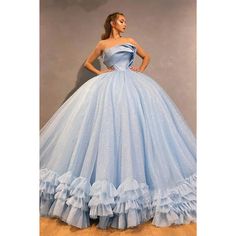 Gowns Corset, Robes Quinceanera, Sparkly Ball Gown, Prom Dresses Strapless, Blue Ball Gown, Sparkle Prom Dress, Corset Dresses, Ball Gown Prom Dresses, Gown Prom Dresses