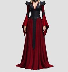 Targaryen Outfit, Westeros Fashion, Game Of Thrones Dress, Star Wars Dress, Gown Pictures, Fantasy Dresses, Theme Dress, Royal Dresses, Fantasy Gowns