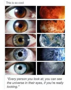 the instagram page on an iphone with pictures of different eyes and planets in it