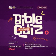 an advertisement for the bible quiz