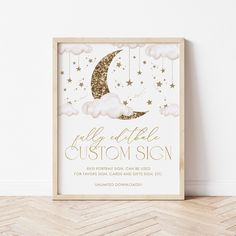 a pink and gold nursery art print with the words, you are my little custom sign