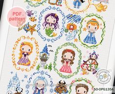 the cross stitch pattern for princesses is shown