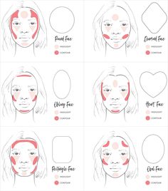 Contouring How To Contour, Face Charts, Makeup Hacks Beauty Secrets, Makijaż Smokey Eye, Heart Face, Heart Face Shape, Penelope Cruz, Face Contouring, Contour Makeup