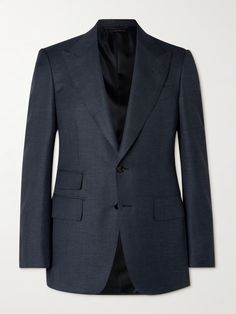 TOM FORD Shelton Slim-Fit Wool, Mohair, Linen and Silk-Blend Suit Jacket for Men | MR PORTER Sharp Shoulders, Suit Jacket For Men, Tom Ford Collection, Tom Ford Clothing, Tom Ford Bag, Wardrobe Edit, Luxury Sneakers, Stylish Watches, Jacket For Men