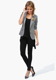 Image result for professional casual work clothes Mode Ab 50, Elegant Work Outfits, Outfit Blazer, Mode Retro, Professional Work Outfit, Trendy Business Casual, Casual Professional, Gray Blazer, Grey Jacket