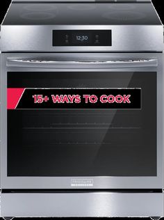 an oven with the words 15 - ways to cook written on it's door