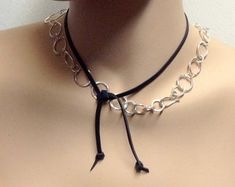 Gothic punk rock biker chain choker | Etsy Edgy Adjustable Chain Choker, Adjustable Edgy Leather Choker, Adjustable Leather Trendy Choker, Biker Chain, Gothic Punk, Choker Necklaces, Chain Choker, Punk Rock, Black Velvet