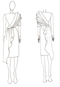 two women's dresses with one draped over the top and another draped over the bottom