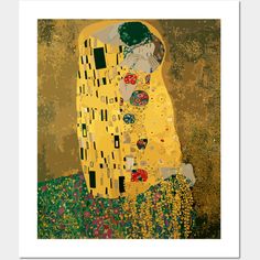 the kiss by klimt painting print on wrapped canvas