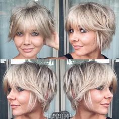 Plus Size Hairstyles, Pixie Blonde, Flattering Hairstyles, Short Blonde Haircuts, Haircut Short, Pixie Hair, Round Face Haircuts, Trendy Haircuts, Hair Blonde