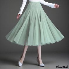 Olivia Mark - Elegant High-Waisted Three-Layer Skirt for Fashionable Women Waistband Design, Layer Skirt, Layered Skirt, Three Layer, Types Of Skirts, Olivia Mark, A Line Skirt, Skirt Length, A Line Skirts