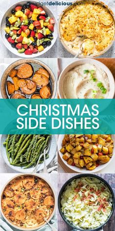 christmas side dishes with text overlay