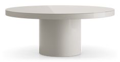 a white round table on a white background with no one around it or someone else