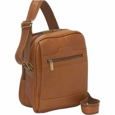 "Keep your everyday or excursion essentials stylishly stowed and neatly organized in the Le Donne Leather Men's Classic Day Bag. This soft, smooth, supple, and luxurious leather men's bag features custom zipper pulls and a slim silhouette, and it's available in several colors. It has a top zip closure, and it opens to reveal a surprisingly-spacious, lined interior with a zippered compartment for keeping valuables safe and secure; a pen loop; a cell phone slide pocket; a slide pocket perfect for holding your note pad or favorite electronic device; and plenty of room for your daily or day-tripping necessities. Front and rear exterior pockets provide additional storage space, and the Le Donne Leather Men's Classic Day Bag comes with an adjustable shoulder strap for your carrying comfort. Feat Mens Day, Men's Day, Mens Leather Bag, Pocket Top, Day Bag, Diaper Backpack, Smart Phone, Pen Holder, High Quality Leather