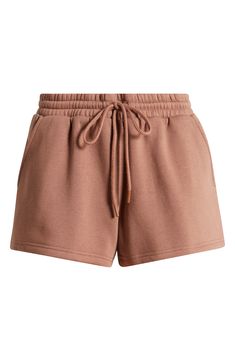 Get comfy in your down time with these sporty, loose-fitting shorts made from soft and cozy cotton-blend fleece. 3" inseam; 26" leg opening; 11 1/2" front rise; 13 1/2" back rise (size medium) Elastic/drawstring waist Side-seam pockets 68% cotton, 32% recycled polyester Machine wash, tumble dry Imported Not available for sale and shipment to Germany Fleece Shorts, Comfy Shorts, Drawstring Waist, Topaz, Not Available, Elastic Waist, Loose Fitting, Cotton Blend, Germany