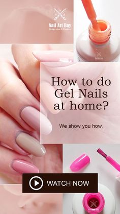 Watch how to apply gel polish on your nails at home and get beautiful Gel Nails. Guess what? Gel polish is easier to apply than nail polish! Its texture is thicker and easier to apply even for beginners. It also dries much faster, 30 seconds under the LED lamp and last up to 3 weeks! (I know the dream! 😉 especially if you do nail art like me). Watch my nail video and learn how to do amazing Gel nails at home with professional finish without going to the nail salon 💅 Visit now Nail Art Bay 🖤 Beautiful Gel Nails, Nails With Gel Polish, Nails With Gel, Nail Polish Tutorial, Gel Nail Tutorial, Nail Video, Remove Gel Polish, Nail Tutorial Videos, Best Gel Nail Polish