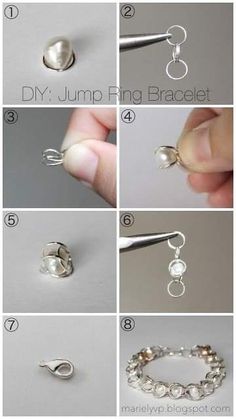 how to make a beaded bracelet with jump rings and pearls - step by step instructions