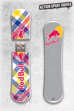 the red bull skateboard has been designed to look like it's coming out of its