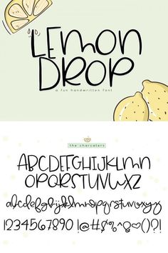 the font and numbers for lemon drop