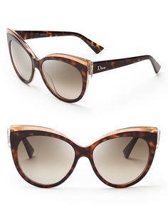 Dior Glisten Cat Eye Sunglasses in Brown Lyst Cute Hairstyles With Curls, Round Face Sunglasses, Dior Girl, Braided Hairdo, Long Hair On Top, Try On Hairstyles, Brown Cat, Dior Sunglasses, Cool Sunglasses