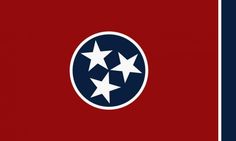 the tennessee state flag is shown in red, white and blue with stars on it