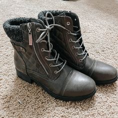 Brand New Never Worn! Grey Combat Boots, Combat Boots, Bootie Boots, Ankle Boots, Size 7, Women Shoes, Brand New, Boots, Grey