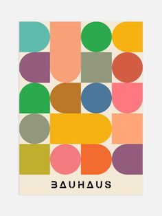 an art print with the word bauhaus on it