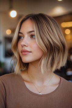 #BraidGoals #BraidInspiration #BraidTutorial #BraidHairstyle #BraidLove #BraidAddict #BraidObsessed #BraidQueen #BraidGameStrong #BraidBeauty Brown Hair With Highlights Short, Brown Blonde Bob, Chocolate Brown Bob, Bob Highlights, Dark Blonde Bobs, Blonde Ombre Bob, Blonde Highlights Bob, Dark Blonde Balayage, Brown Bob Hair