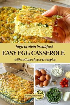 egg casserole with cottage cheese and veggies is an easy breakfast recipe